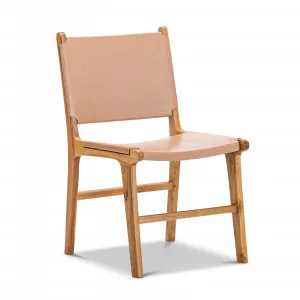 Casey Set of 2 Flat Leather Dining Chairs, Nude Tan by L3 Home, a Dining Chairs for sale on Style Sourcebook
