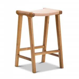 Casey 66cm Flat Leather Barstool, Nude Tan by L3 Home, a Bar Stools for sale on Style Sourcebook