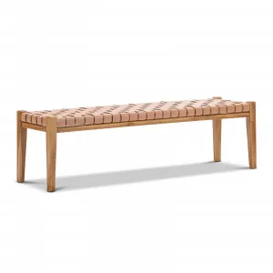 Casey Woven Leather 150cm Bench, Nude Tan by L3 Home, a Benches for sale on Style Sourcebook