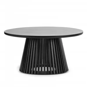 Pedie Round Slat Coffee Table, Black Teak by L3 Home, a Coffee Table for sale on Style Sourcebook