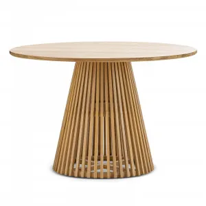 Pedie Round Slat Dining Table, Natural Teak by L3 Home, a Dining Tables for sale on Style Sourcebook