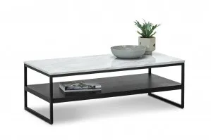 Ebonie White Marble Rectangular Coffee Table, Black by L3 Home, a Coffee Table for sale on Style Sourcebook
