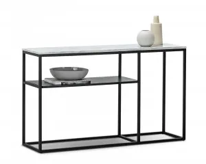 Ebonie White Marble 130cm Console Table, Black by L3 Home, a Console Table for sale on Style Sourcebook