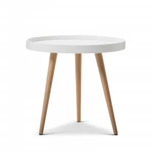 Bolo Round Tray Side Table, White by L3 Home, a Side Table for sale on Style Sourcebook