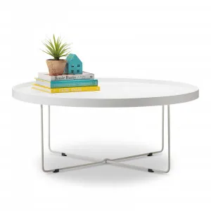 Hover Round Tray Coffee Table, White by L3 Home, a Coffee Table for sale on Style Sourcebook