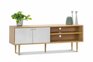 Hexii Oak Entertainment Unit, Natural & White by L3 Home, a Entertainment Units & TV Stands for sale on Style Sourcebook