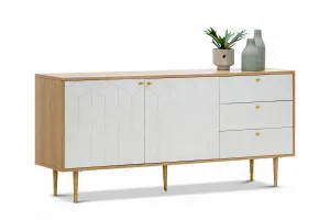 Hexii Oak Sideboard Buffet, Natural & White by L3 Home, a Sideboards, Buffets & Trolleys for sale on Style Sourcebook