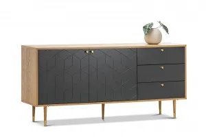 Hexii Oak Sideboard Buffet, Natural & Grey by L3 Home, a Sideboards, Buffets & Trolleys for sale on Style Sourcebook