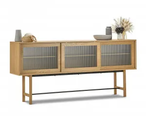 Arae Fluted Glass Sideboard, Natural Oak by L3 Home, a Sideboards, Buffets & Trolleys for sale on Style Sourcebook