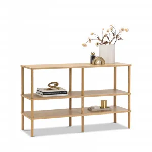 Rakie Wide Shelving Unit, Natural Oak by L3 Home, a Bookshelves for sale on Style Sourcebook