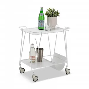 Kian Steel Bar Cart, Matte White by L3 Home, a Sideboards, Buffets & Trolleys for sale on Style Sourcebook