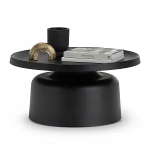 Palemo Round Pedestal Tray Coffee Table, Matte Black by L3 Home, a Coffee Table for sale on Style Sourcebook