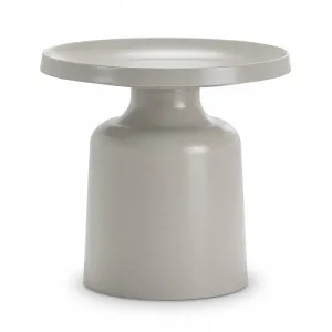 Palemo Round Pedestal Tray Side Table, Dove Grey by L3 Home, a Side Table for sale on Style Sourcebook