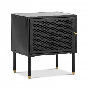 Mesh 1 Door Side Table, Matte Black by L3 Home, a Bedside Tables for sale on Style Sourcebook