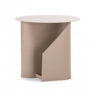 Zeke Sentrum Round Side Table, Taupe by L3 Home, a Side Table for sale on Style Sourcebook