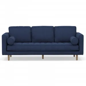 Kirra Velvet 3 Seater Sofa, Indigo Blue by L3 Home, a Sofas for sale on Style Sourcebook