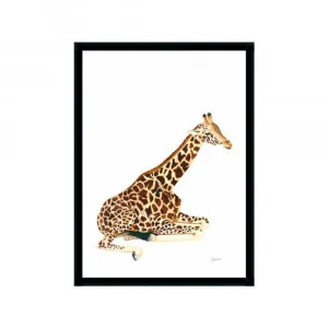 Geoffrey the Baby Giraffe Fine Art Print | FRAMED Black Boxed Frame A3 (29.7cm x 42cm) by Luxe Mirrors, a Artwork & Wall Decor for sale on Style Sourcebook