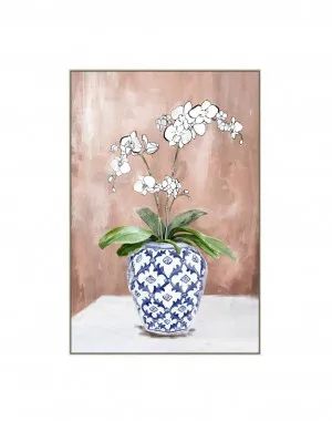 White Orchids In A Vase Wall Art Canvas 120cm x 80cm by Luxe Mirrors, a Artwork & Wall Decor for sale on Style Sourcebook