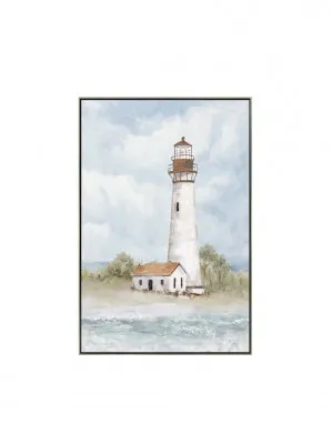 Beach Lighthouse Wall Art Canvas 90cm x 60cm by Luxe Mirrors, a Artwork & Wall Decor for sale on Style Sourcebook