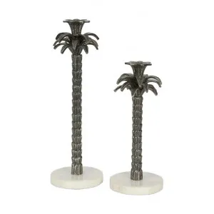 Dominica 2 Piece Metal & Marble Candle Holder Set by Emac & Lawton, a Candle Holders for sale on Style Sourcebook