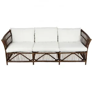 Alabama Rattan Sofa with Cushion, 3 Seater by Florabelle, a Sofas for sale on Style Sourcebook