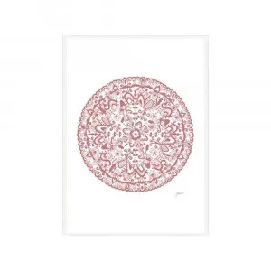 Sahara Mandala in Blush Pink Fine Art Print | FRAMED White Boxed Frame A3 (29.7cm x 42cm) by Luxe Mirrors, a Artwork & Wall Decor for sale on Style Sourcebook