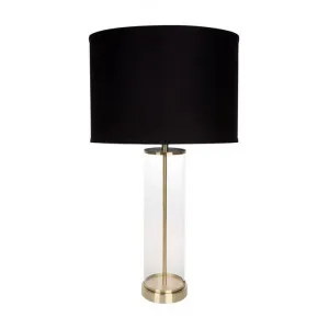 East Side Glass Base Table Lamp, Brass / Black by Cozy Lighting & Living, a Table & Bedside Lamps for sale on Style Sourcebook