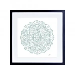 Marrakesh Mandala in Haze Fine Art Print | FRAMED Black Boxed Frame Square (30cm x 30cm) by Luxe Mirrors, a Artwork & Wall Decor for sale on Style Sourcebook