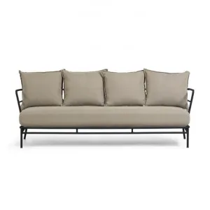 Makarov Steel Sofa with Fabric Cushion, 3 Seater, Beige / Black by El Diseno, a Sofas for sale on Style Sourcebook