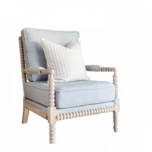 Bobbin  Linen and Oak Armchair- Oak and Duck Egg by Style My Home, a Chairs for sale on Style Sourcebook