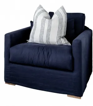Capri' Linen Armchair Navy by Style My Home, a Chairs for sale on Style Sourcebook