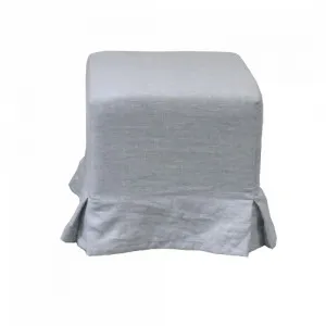 Capri' Upholstered Slipcover Cube Ottoman- Duck Egg by Style My Home, a Ottomans for sale on Style Sourcebook