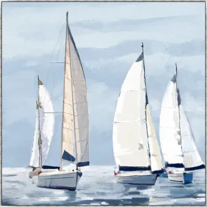 Sail Away' Canvas in Antique Silver Frame by Style My Home, a Painted Canvases for sale on Style Sourcebook