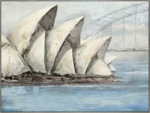 Sydney Harbour' Canvas in Antique Silver Frame by Style My Home, a Painted Canvases for sale on Style Sourcebook
