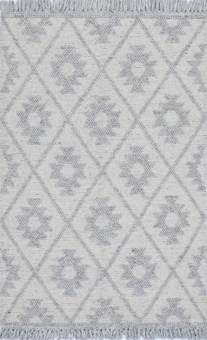Diego Geometric Light Grey Wool Rug by Wild Yarn, a Contemporary Rugs for sale on Style Sourcebook