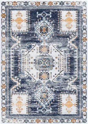 Providence Dark Blue Cream Rug by Wild Yarn, a Persian Rugs for sale on Style Sourcebook