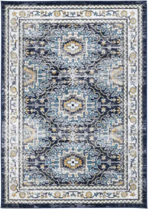 Ventoux Navy Multi Traditional Rug by Wild Yarn, a Persian Rugs for sale on Style Sourcebook