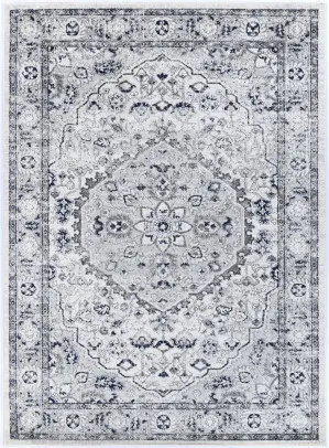 Vallonnet Cream Navy Floral Rug by Wild Yarn, a Persian Rugs for sale on Style Sourcebook