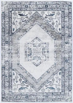 Estve Navy Cream Ancient Rug by Wild Yarn, a Persian Rugs for sale on Style Sourcebook