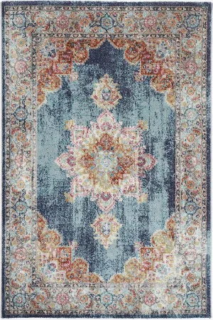 June Transitional Navy Rug by Wild Yarn, a Persian Rugs for sale on Style Sourcebook