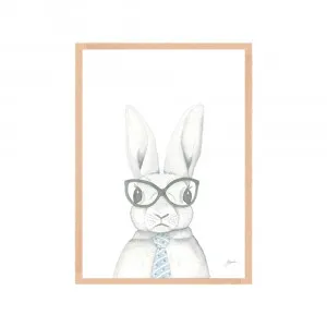 Franklin the Boss Bunny Rabbit Fine Art Print | FRAMED Tasmanian Oak Boxed Frame A3 (29.7cm x 42cm) by Luxe Mirrors, a Artwork & Wall Decor for sale on Style Sourcebook