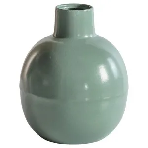 Barbican Iron Squat Vase, Green by Casa Bella, a Vases & Jars for sale on Style Sourcebook