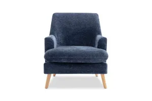 Linda Velvet Classic Armchair, Blue Fabric, by Lounge Lovers by Lounge Lovers, a Chairs for sale on Style Sourcebook