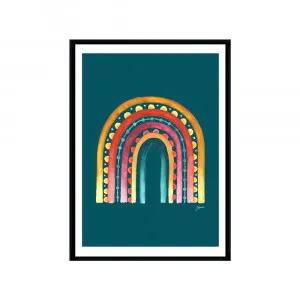 Rainbow Warrior in Teal Fine Art Print | FRAMED Black Boxed Frame A3 (29.7cm x 42cm) With White Border by Luxe Mirrors, a Artwork & Wall Decor for sale on Style Sourcebook