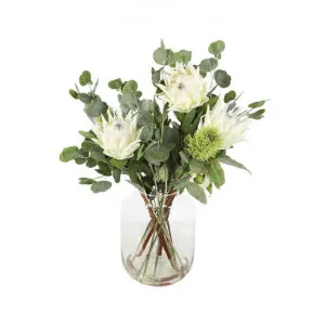 Kleo Artificial Protea & Eucalyptus Arrangement in Glass Vase by Florabelle, a Plants for sale on Style Sourcebook