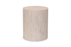 Serena Classic Side Table in White, Artisanal Bone Inlay, by Lounge Lovers by Lounge Lovers, a Side Table for sale on Style Sourcebook