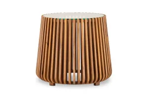 Aurora Coastal Side Table, Brown Solid Timber, by Lounge Lovers by Lounge Lovers, a Side Table for sale on Style Sourcebook