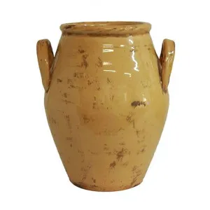 Ronan Terracotta Urn Vase, Large, Aged Yellow by Provencal Treasures, a Vases & Jars for sale on Style Sourcebook
