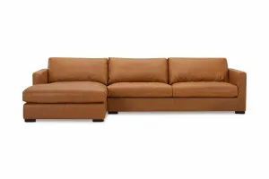 Urban Modern Left-Hand Chaise Sofa, Tan Leather, by Lounge Lovers by Lounge Lovers, a Sofas for sale on Style Sourcebook