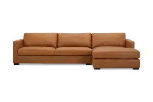 Urban Modern Right-Hand Chaise Sofa, Tan Leather, by Lounge Lovers by Lounge Lovers, a Sofas for sale on Style Sourcebook